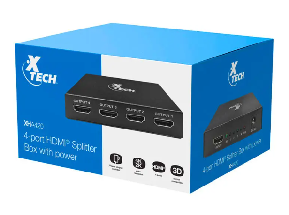 HDMI Splitter de 4 puertos 2K 4K | X TECH
