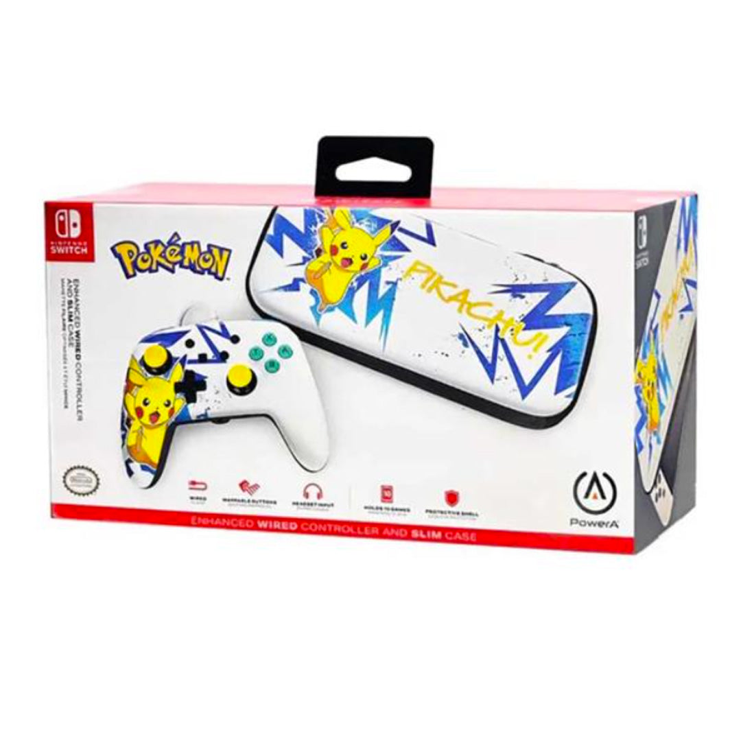 Control Alámbrico Pikachu PowerA + Slim Case Pikachu