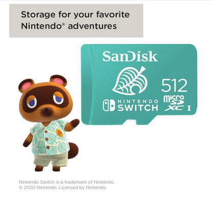 MicroSD SanDisk Animal Crossing 512GB / Nintendo Switch